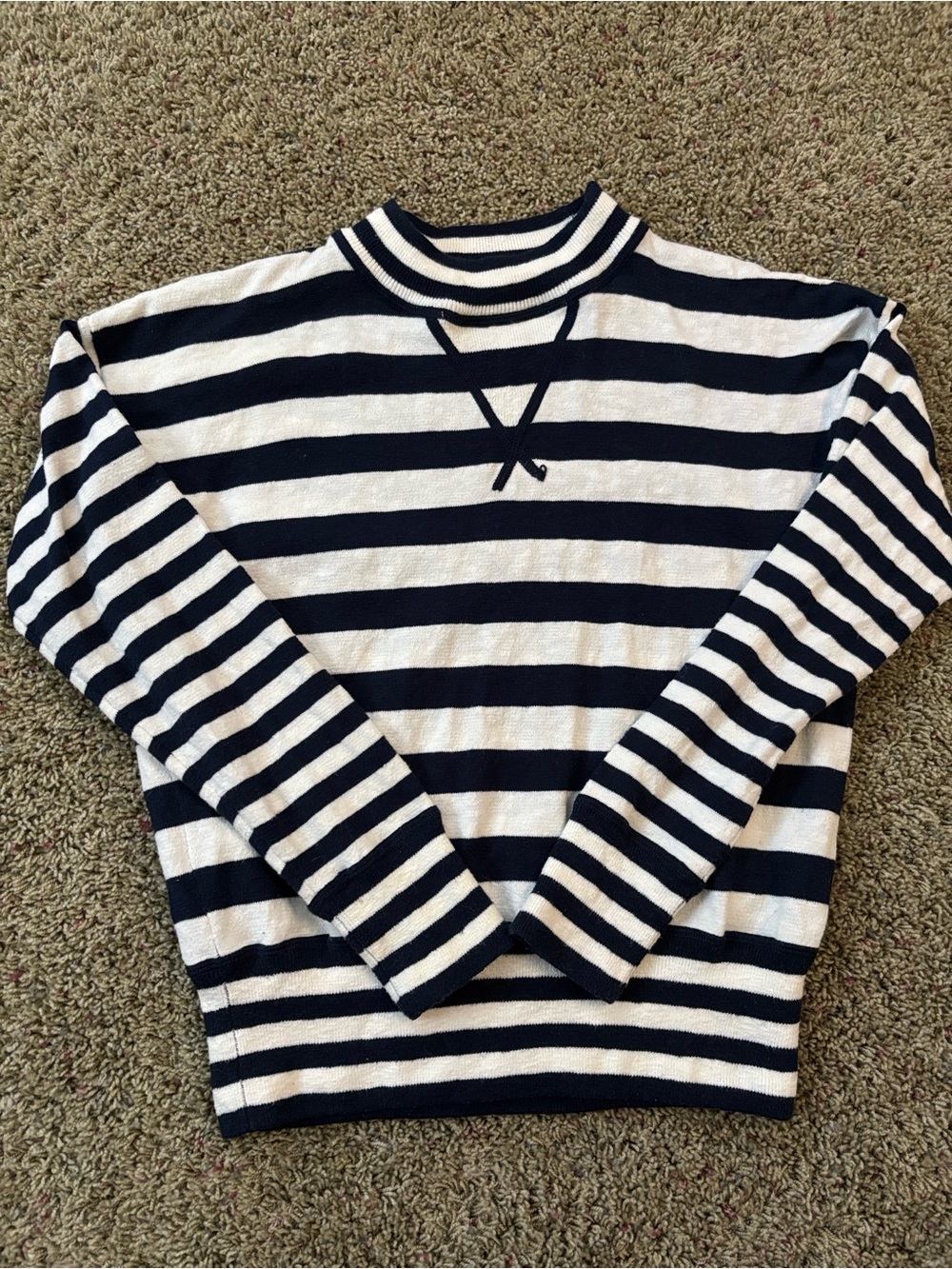 Madewell Relaxed Mockneck Striped Knit Sweater H6983 SP18 Size Small